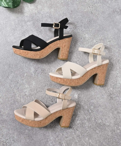 Honeys（ハニーズ）の「クロスヒールサンダル（サンダル・レディース・ベージュ/アイボリー/ブラック・L/LL/M/S）」の19枚目の写真