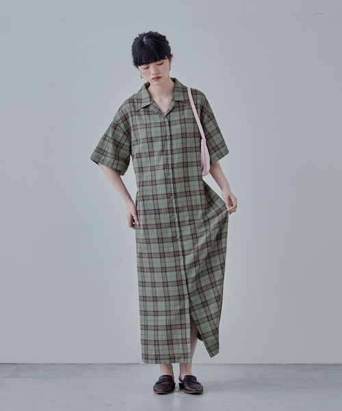 LaLa 　ella_selectshop チェック ワンピース セール】 マドラスチェックワンピース （ロング・マキシ丈