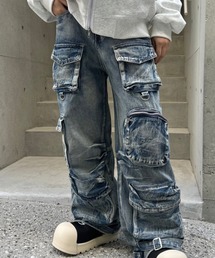 vintage wash pocket denim