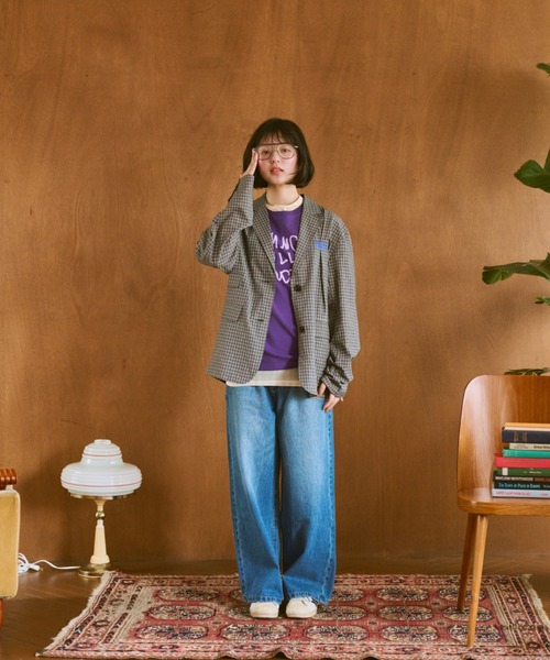 common gull products.（コモンガルプロダクツ）の「夜風に吹かれ寄るジャケット（テーラードジャケット・レディース・ブラック/ライトブルー・SMALL/MEDIUM/LARGE）」の3枚目の写真