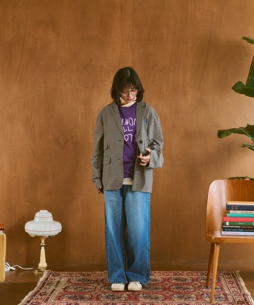 common gull products.（コモンガルプロダクツ）の「夜風に吹かれ寄るジャケット（テーラードジャケット・レディース・ブラック/ライトブルー・SMALL/MEDIUM/LARGE）」の4枚目の写真