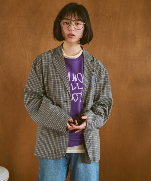 common gull products.（コモンガルプロダクツ）の「夜風に吹かれ寄るジャケット（テーラードジャケット・レディース・ブラック/ライトブルー・SMALL/MEDIUM/LARGE）」の6枚目の写真