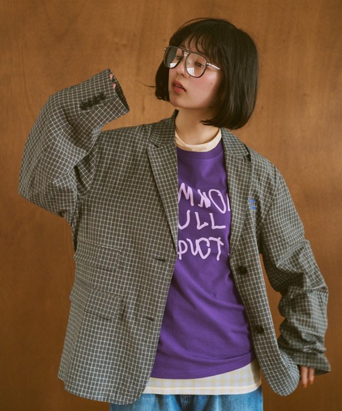 common gull products.（コモンガルプロダクツ）の「夜風に吹かれ寄るジャケット（テーラードジャケット・レディース・ブラック/ライトブルー・SMALL/MEDIUM/LARGE）」の11枚目の写真