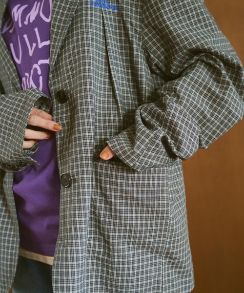 common gull products.（コモンガルプロダクツ）の「夜風に吹かれ寄るジャケット（テーラードジャケット・レディース・ブラック/ライトブルー・SMALL/MEDIUM/LARGE）」の13枚目の写真