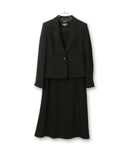 AOYAMA（アオヤマ）の「【ブラックフォーマルアンサンブル】＜2点セット＞テーラードカラージャケット＆前開きワンピース〈大きいサイズあり〉｜喪服・礼服・冠婚葬祭・オケージョン｜セットアップ対応可｜（スーツセット・レディース・ブラック・21号/27号/23号/25号/29号/9号/13号/17号/19号/7号/15号/11号）」の9枚目の写真