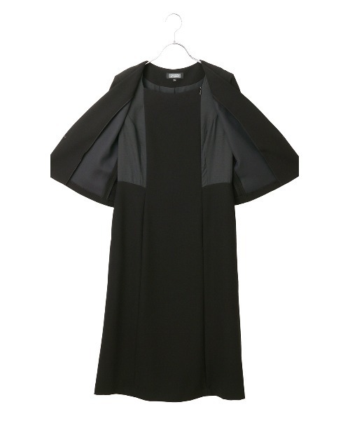 AOYAMA（アオヤマ）の「【ブラックフォーマルアンサンブル】＜2点セット＞テーラードカラージャケット＆前開きワンピース〈大きいサイズあり〉｜喪服・礼服・冠婚葬祭・オケージョン｜セットアップ対応可｜（スーツセット・レディース・ブラック・21号/27号/23号/25号/29号/9号/13号/17号/19号/7号/15号/11号）」の19枚目の写真