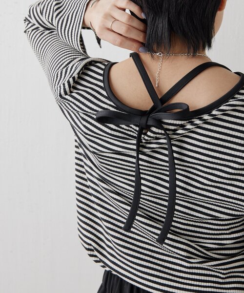 tシャツ ボーダーテレコ/カットソー「SUM1 STYLE（スミ スタイル)」 レディース セール】ボーダーテレコ/カットソー【SUM1 STYLE（スミ スタイル