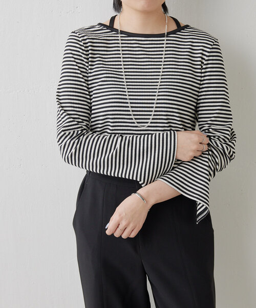 tシャツ ボーダーテレコ/カットソー「SUM1 STYLE（スミ スタイル)」 レディース セール】ボーダーテレコ/カットソー【SUM1 STYLE（スミ スタイル