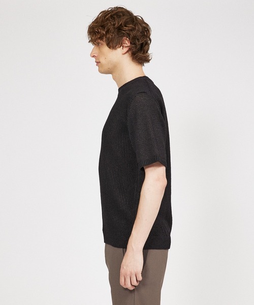 DESIGNWORKS（デザインワークス）の「和紙ニットTシャツ（Tシャツ/カットソー・メンズ・オレンジ/モカ/ライトベージュ/ブラック/カーキ/ブルー/レモンイエロー・46/48/50）」の9枚目の写真