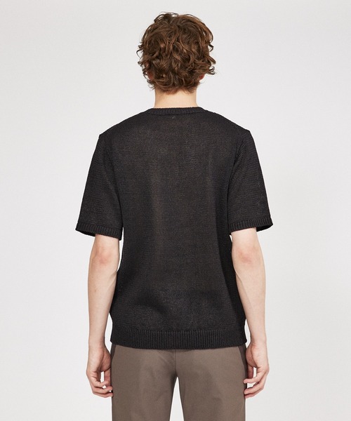 DESIGNWORKS（デザインワークス）の「和紙ニットTシャツ（Tシャツ/カットソー・メンズ・オレンジ/モカ/ライトベージュ/ブラック/カーキ/ブルー/レモンイエロー・46/48/50）」の10枚目の写真