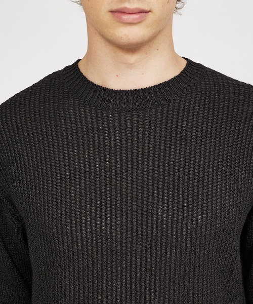 DESIGNWORKS（デザインワークス）の「和紙ニットTシャツ（Tシャツ/カットソー・メンズ・オレンジ/モカ/ライトベージュ/ブラック/カーキ/ブルー/レモンイエロー・46/48/50）」の11枚目の写真