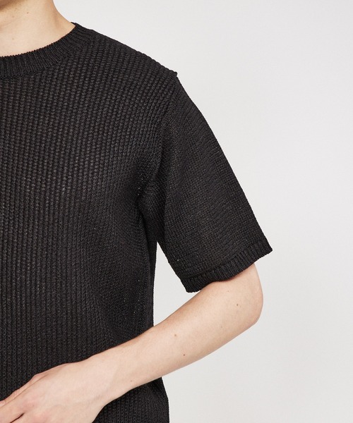 DESIGNWORKS（デザインワークス）の「和紙ニットTシャツ（Tシャツ/カットソー・メンズ・オレンジ/モカ/ライトベージュ/ブラック/カーキ/ブルー/レモンイエロー・46/48/50）」の12枚目の写真