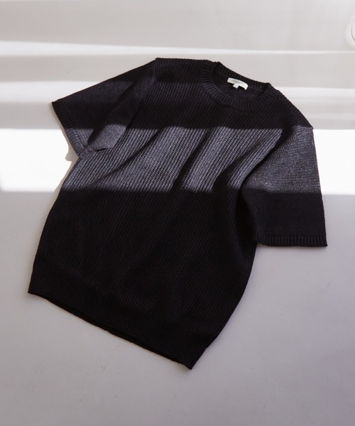 DESIGNWORKS（デザインワークス）の「和紙ニットTシャツ（Tシャツ/カットソー・メンズ・オレンジ/モカ/ライトベージュ/ブラック/カーキ/ブルー/レモンイエロー・46/48/50）」の14枚目の写真