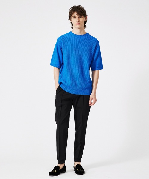 DESIGNWORKS（デザインワークス）の「和紙ニットTシャツ（Tシャツ/カットソー・メンズ・オレンジ/モカ/ライトベージュ/ブラック/カーキ/ブルー/レモンイエロー・46/48/50）」の20枚目の写真