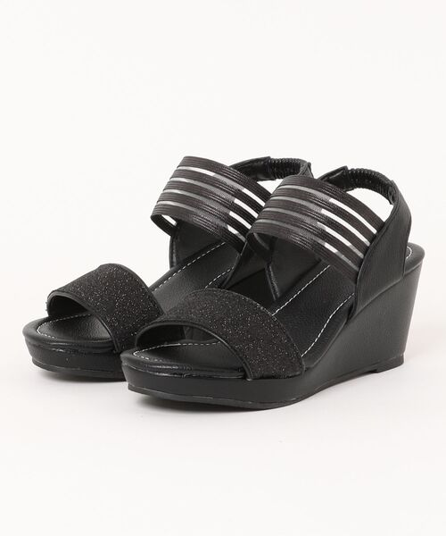 LUGG NAGG（ラグナグ）の「【軽量】伸縮ゴム仕様ラメベルトシアーサンダル（サンダル・レディース・ブラック/ネイビー/ゴールド/アンティークシルバー・LL/L/M/S）」の22枚目の写真