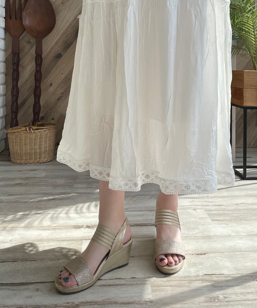 LUGG NAGG（ラグナグ）の「【軽量】伸縮ゴム仕様ラメベルトシアーサンダル（サンダル・レディース・ブラック/ネイビー/ゴールド/アンティークシルバー・LL/L/M/S）」の21枚目の写真