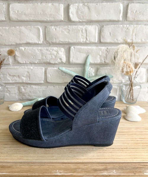 LUGG NAGG（ラグナグ）の「【軽量】伸縮ゴム仕様ラメベルトシアーサンダル（サンダル・レディース・ブラック/ネイビー/ゴールド/アンティークシルバー・LL/L/M/S）」の16枚目の写真