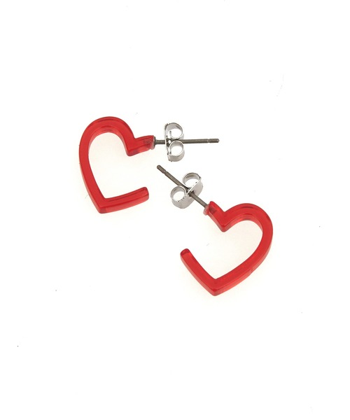 an meets zakka(アンミツザッカ)の「an meets zakka ハートアクリルピアス(ピアス(両耳用)・レディース・グリーン/クリア/ピンク/レッド・ONESIZE)」の4枚目の写真