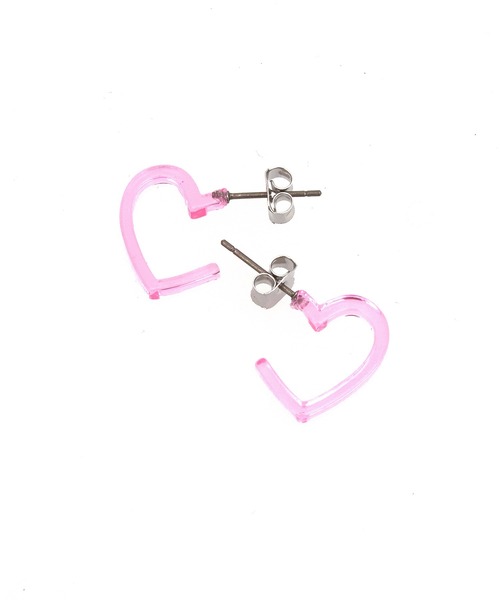 an meets zakka(アンミツザッカ)の「an meets zakka ハートアクリルピアス(ピアス(両耳用)・レディース・グリーン/クリア/ピンク/レッド・ONESIZE)」の3枚目の写真