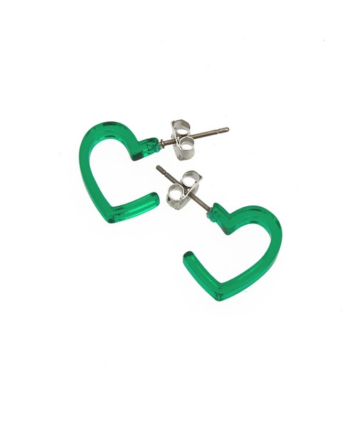 an meets zakka(アンミツザッカ)の「an meets zakka ハートアクリルピアス(ピアス(両耳用)・レディース・グリーン/クリア/ピンク/レッド・ONESIZE)」の6枚目の写真