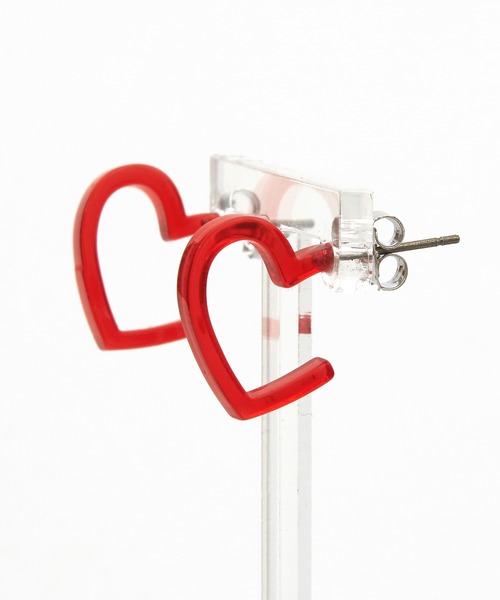 an meets zakka(アンミツザッカ)の「an meets zakka ハートアクリルピアス(ピアス(両耳用)・レディース・グリーン/クリア/ピンク/レッド・ONESIZE)」の9枚目の写真