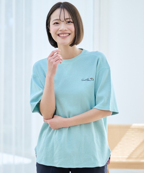 Arnold Palmer（アーノルドパーマー）の「寄り添うリネン シェア Tシャツ（Tシャツ/カットソー・レディース・ホワイト/チャコールグレー/ミント・LL/XS/L/M/S）」の2枚目の写真