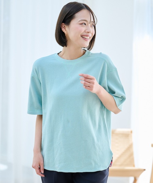 Arnold Palmer（アーノルドパーマー）の「寄り添うリネン シェア Tシャツ（Tシャツ/カットソー・レディース・ホワイト/チャコールグレー/ミント・LL/XS/L/M/S）」の11枚目の写真