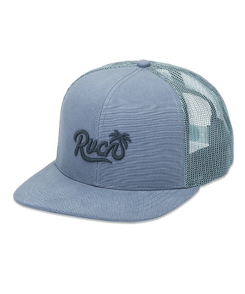 RVCA(ルーカ)の「RVCA メンズ FROND SCRIPT TRUCKER キャップ 【2025年夏モデル】/ルーカロゴキャップ(帽子)(キャップ・メンズ・ブルー系その他/ブラック・FREE)」の2枚目の写真