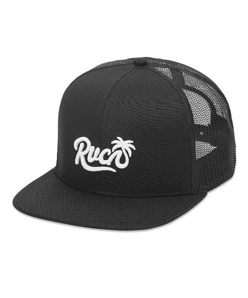 RVCA(ルーカ)の「RVCA メンズ FROND SCRIPT TRUCKER キャップ 【2025年夏モデル】/ルーカロゴキャップ(帽子)(キャップ・メンズ・ブルー系その他/ブラック・FREE)」の1枚目の写真