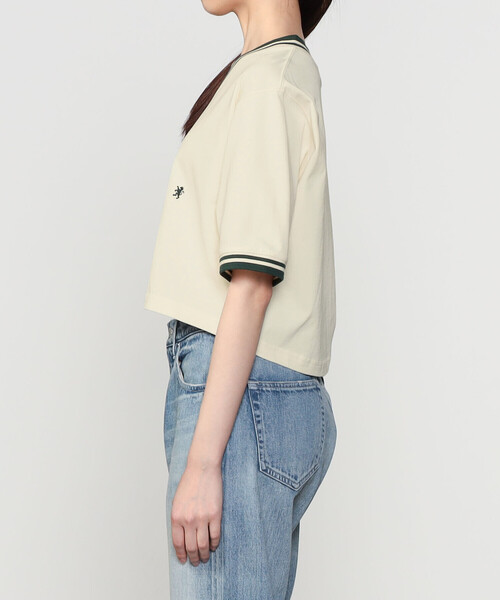 GYMPHLEX(ジムフレックス)の「Gymphlex | ラインリブ Vネック半袖プルオーバー WOMEN(Tシャツ/カットソー・レディース・ホワイト系その他5/ホワイト系その他6・14)」の7枚目の写真