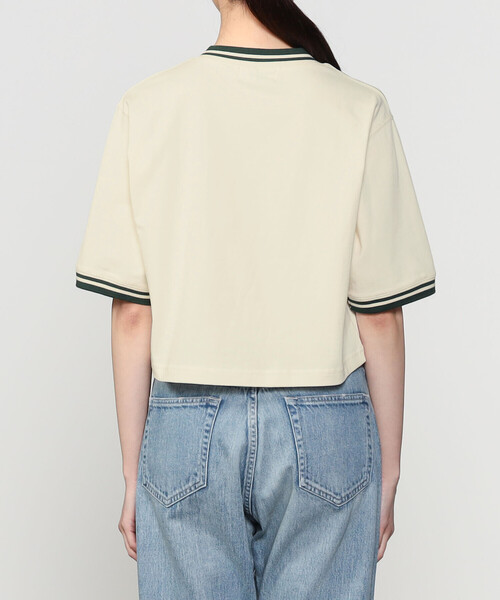 GYMPHLEX(ジムフレックス)の「Gymphlex | ラインリブ Vネック半袖プルオーバー WOMEN(Tシャツ/カットソー・レディース・ホワイト系その他5/ホワイト系その他6・14)」の8枚目の写真