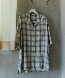 ADAM ET ROPE' | レーヨン オンブレチェック ハーフスリーブ オープンカラーシャツ(シャツ/ブラウス)
