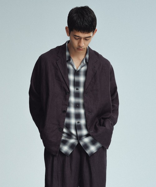 ADAM ET ROPE'（アダムエロペ）の「レーヨン オンブレチェック ハーフスリーブ オープンカラーシャツ（シャツ/ブラウス・メンズ・オフホワイト/ブラック系その他/イエロー系その他2・M/L）」の10枚目の写真