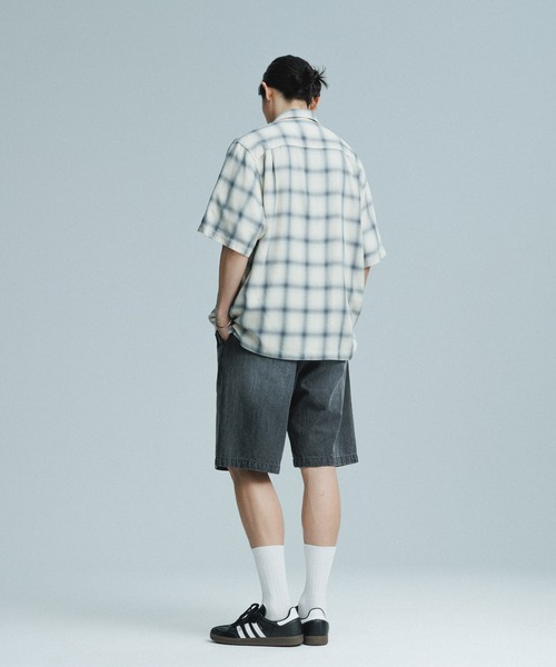 ADAM ET ROPE'（アダムエロペ）の「レーヨン オンブレチェック ハーフスリーブ オープンカラーシャツ（シャツ/ブラウス・メンズ・オフホワイト/ブラック系その他/イエロー系その他2・M/L）」の14枚目の写真