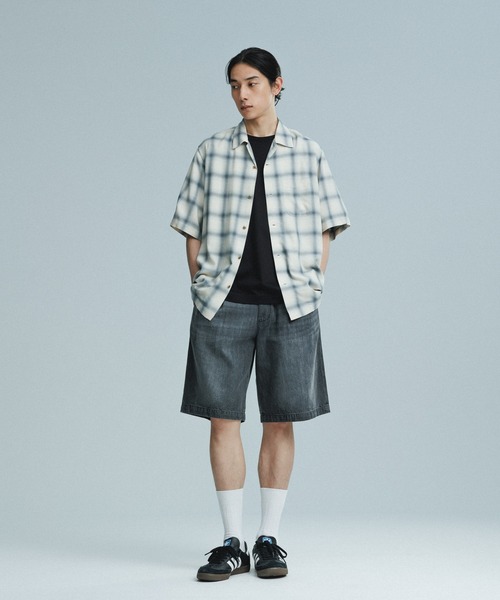 ADAM ET ROPE'（アダムエロペ）の「レーヨン オンブレチェック ハーフスリーブ オープンカラーシャツ（シャツ/ブラウス・メンズ・オフホワイト/ブラック系その他/イエロー系その他2・M/L）」の13枚目の写真