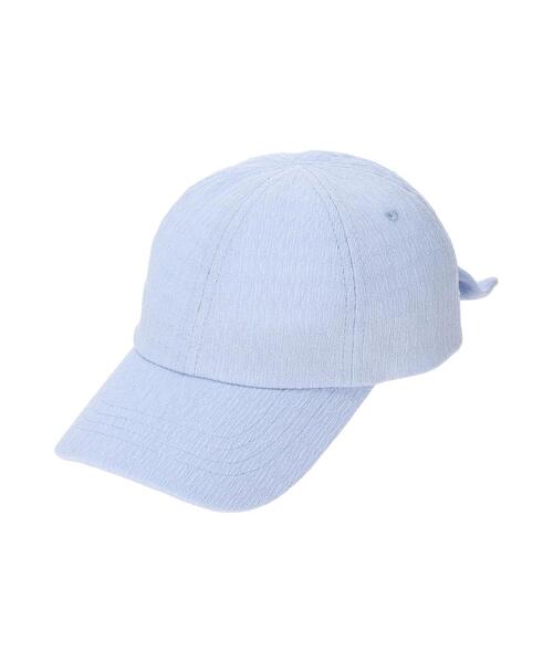 Samansa Mos2 Lagom（サマンサモスモスラーゴム）の「リボンキャップ（ハット・キッズ・ピンク/サックスブルー・大(L)/中(M)）」の2枚目の写真