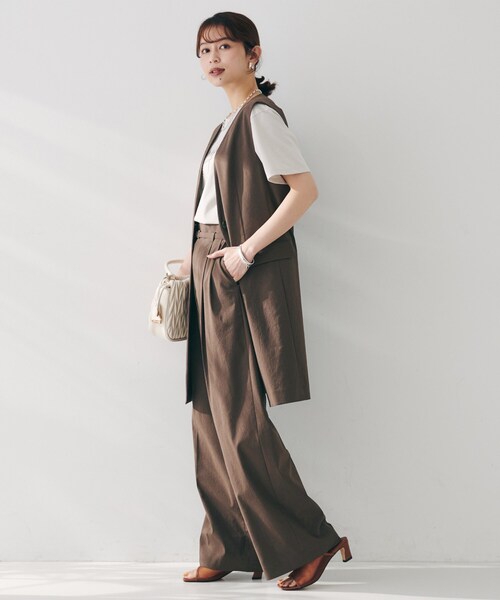 UNTITLED（アンタイトル）の「【セットアップ可能／オンオフ】ラミー混カラーレスジレ（ベスト・レディース・ブラウン系その他/オリーブ/ライトベージュ/オフホワイト・02/04/44/48/00）」の13枚目の写真