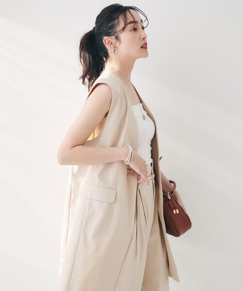 UNTITLED（アンタイトル）の「【セットアップ可能／オンオフ】ラミー混カラーレスジレ（ベスト・レディース・ブラウン系その他/オリーブ/ライトベージュ/オフホワイト・02/04/44/48/00）」の17枚目の写真