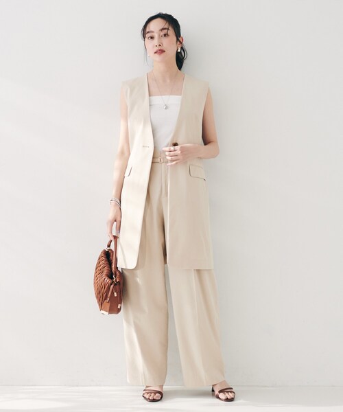 UNTITLED（アンタイトル）の「【セットアップ可能／オンオフ】ラミー混カラーレスジレ（ベスト・レディース・ブラウン系その他/オリーブ/ライトベージュ/オフホワイト・02/04/44/48/00）」の19枚目の写真