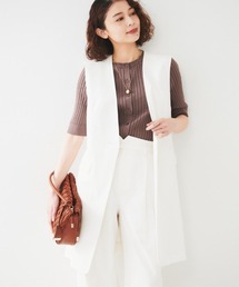 UNTITLED | ◆【セットアップ可能／オンオフ】ラミー混カラーレスジレ(ベスト)