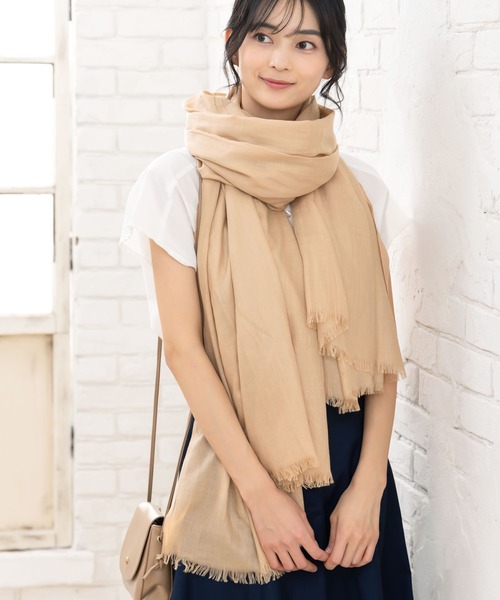 QUEENHEAD（クイーンヘッド）の「ガーゼストール（ストール/ショール・レディース・ベージュ系その他/ブルー系その他/クリーム/ブラック/アッシュグレー/チャコールグレー・FREE）」の8枚目の写真