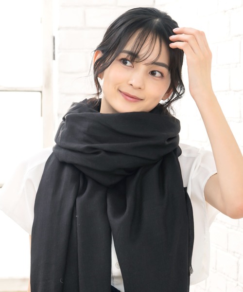 QUEENHEAD（クイーンヘッド）の「ガーゼストール（ストール/ショール・レディース・ベージュ系その他/ブルー系その他/クリーム/ブラック/アッシュグレー/チャコールグレー・FREE）」の15枚目の写真