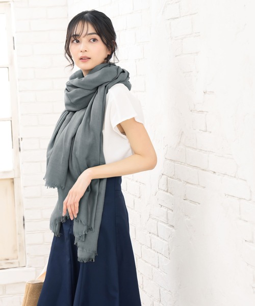 QUEENHEAD（クイーンヘッド）の「ガーゼストール（ストール/ショール・レディース・ベージュ系その他/ブルー系その他/クリーム/ブラック/アッシュグレー/チャコールグレー・FREE）」の16枚目の写真