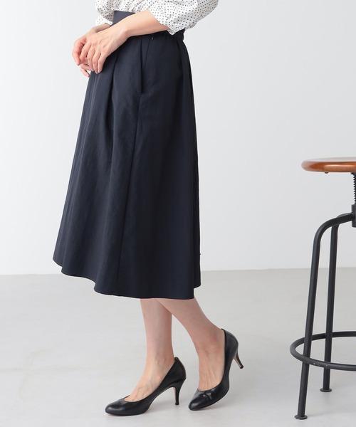 GALLORIA（ギャローリア）の「グログランタックスカート（スカート・レディース・レモンイエロー/ネイビー/ライトグレー・L/LL/S/M）」の3枚目の写真