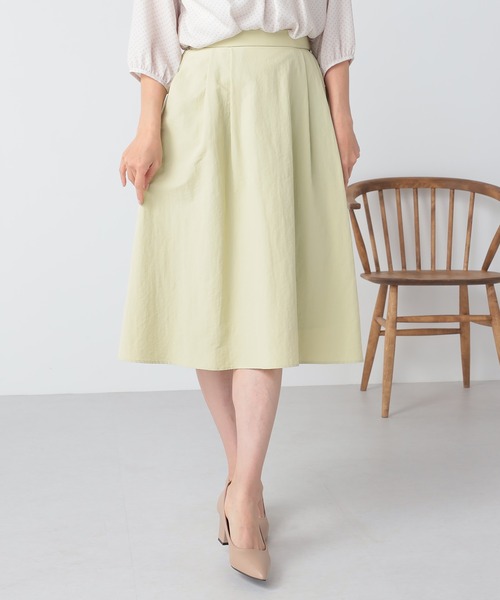 Oscar de la Renta クラッシュトベロアスカート 11A3 セレモニーにも】ひらりと揺れる上品シルエット サテンプリーツ