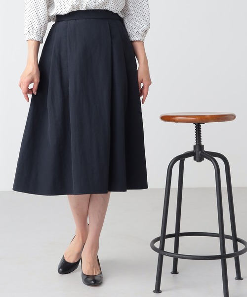 GALLORIA（ギャローリア）の「グログランタックスカート（スカート・レディース・レモンイエロー/ネイビー/ライトグレー・L/LL/S/M）」の8枚目の写真