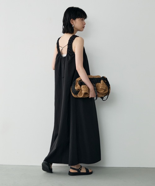 meimeij オープンバックワンピース　SEIKA 値下げしました バックオープンフレアマキシワンピース（ワンピース）｜Shelly