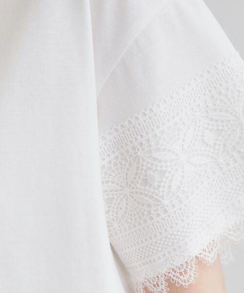 grove（グローブ）の「◆【洗える/二の腕カバー】上品なレースで叶える、きちんと見えの夏Tシャツ（Tシャツ/カットソー・レディース・ダークグレー/オレンジ系/ブラック/オフホワイト・02/03/01/04/05）」の8枚目の写真