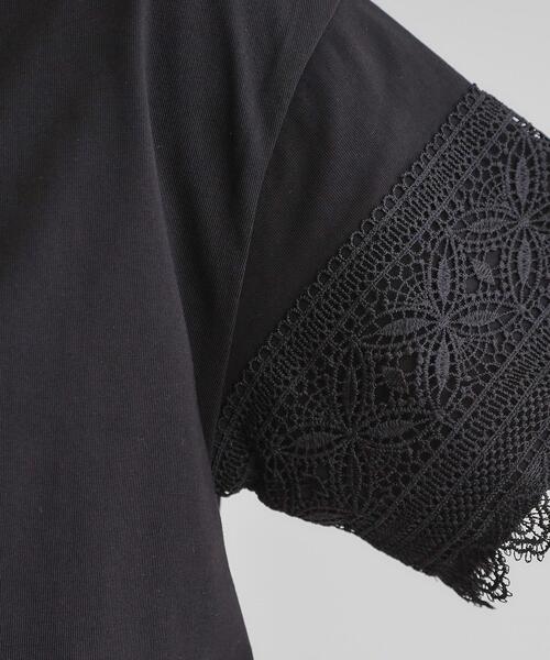 grove（グローブ）の「◆【洗える/二の腕カバー】上品なレースで叶える、きちんと見えの夏Tシャツ（Tシャツ/カットソー・レディース・ダークグレー/オレンジ系/ブラック/オフホワイト・02/03/01/04/05）」の16枚目の写真