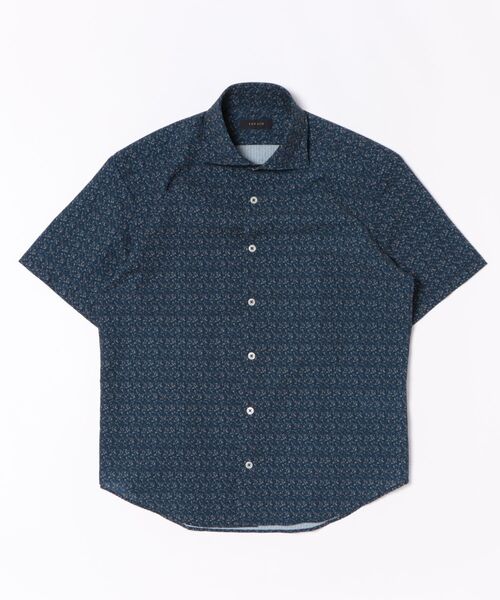 TAKA-Q（タカキュー）の「【軽量 メッシュ】タカキュー  小花プリント カッタウェイ ストレッチ半袖シャツ（シャツ/ブラウス・メンズ・サックスブルー/ホワイト/ネイビー/ブルー・X-LARGE/LARGE/MEDIUM）」の5枚目の写真